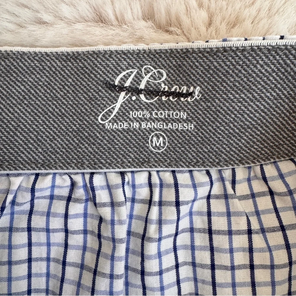 J Crew Patterned Boxer Shorts Blue Stripe 100% Cotton Mens Size M